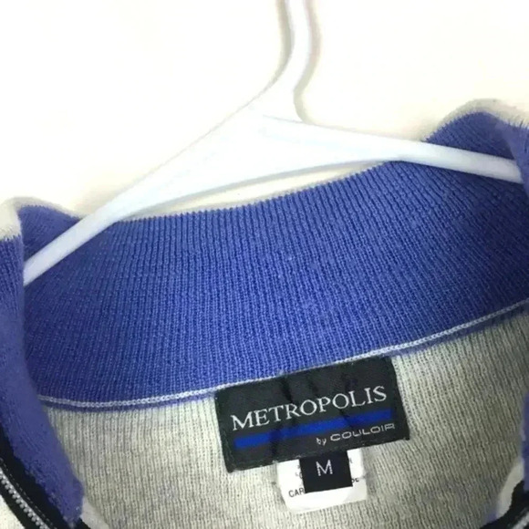 Retro Blue Colorblocked Quarter-Zip - Picture 6 of 8